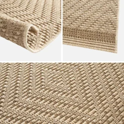 Tapijt voor binnen/buiten met jute-effect naturel