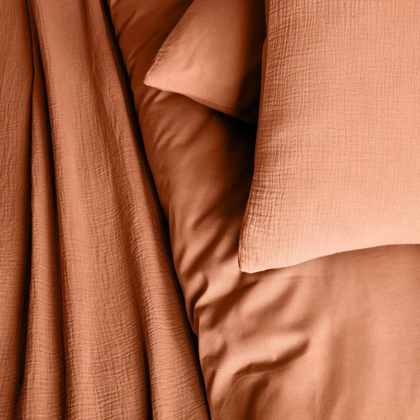 Terracotta katoenen gaas beddengoed set