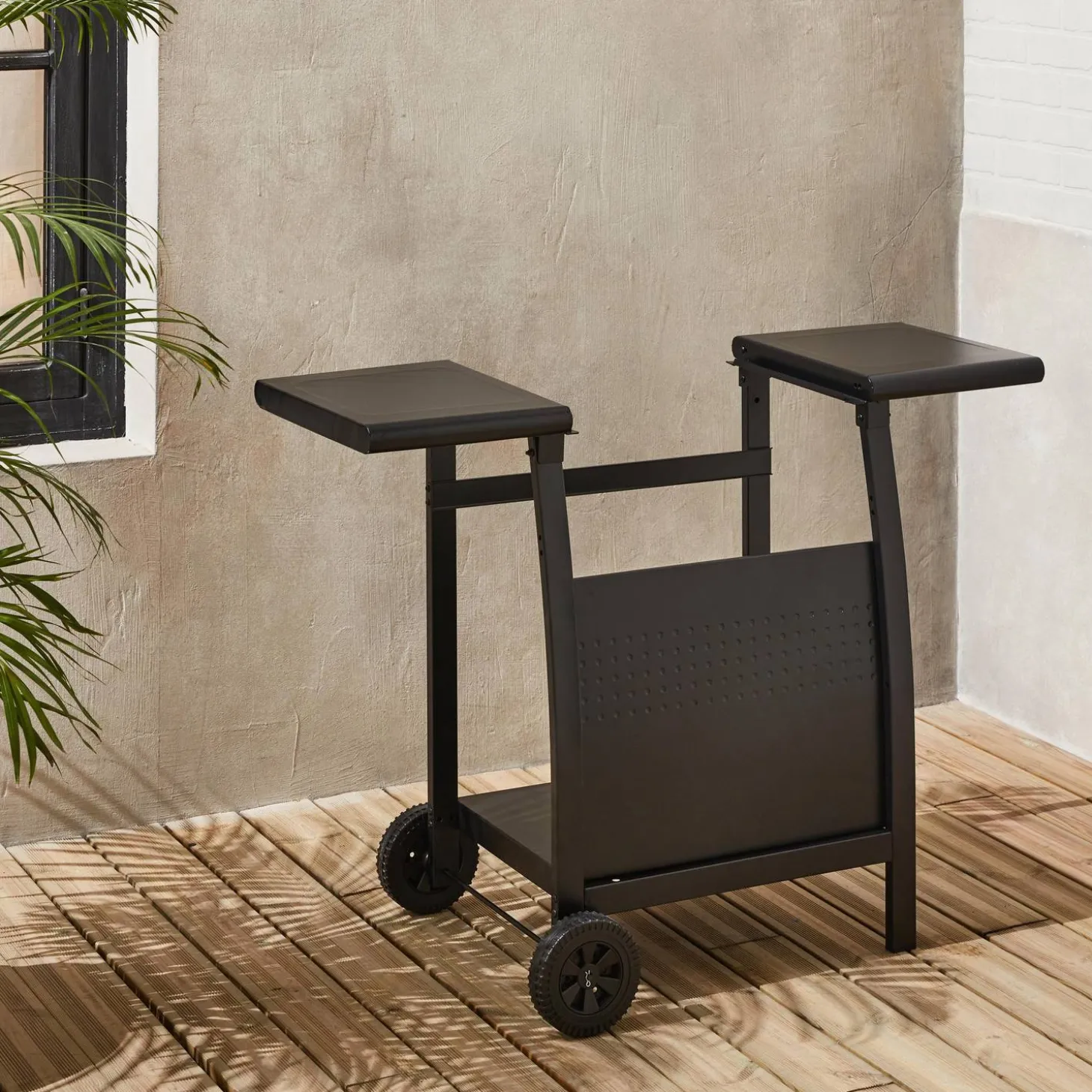 Trolley voor bakplaat, 2 branders