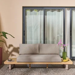 Tuinbank van acaciahout en aluminium voor 2 personen