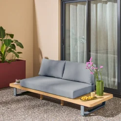 Tuinbank van acaciahout en aluminium voor 2 personen