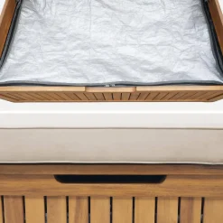 Tuinbank van acaciahout met opbergkist en kussen 110L