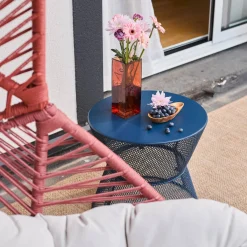 Tuin ei-stoel van staal en gevlochten hars