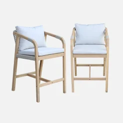 Tuinmeubelset van acaciahout en touw (set van 2)