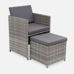 Tuinmeubelset van wicker, 6-10 zitplaatsen