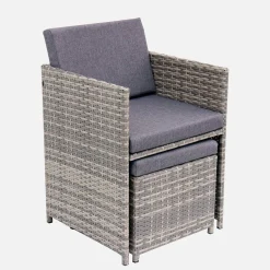 Tuinmeubelset van wicker, 8-12 zitplaatsen