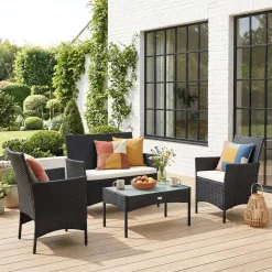 Tuinmeubelset van wicker, 4-zits