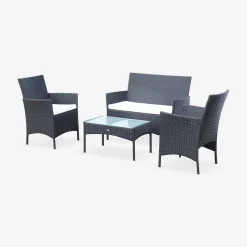 Tuinmeubelset van wicker, 4-zits