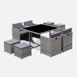 Tuinmeubelset van wicker, 4-8 zitplaatsen