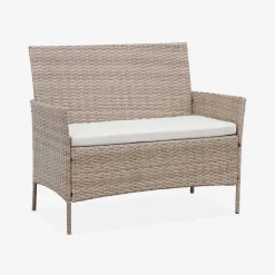 Tuinmeubelset van wicker, 4-zits