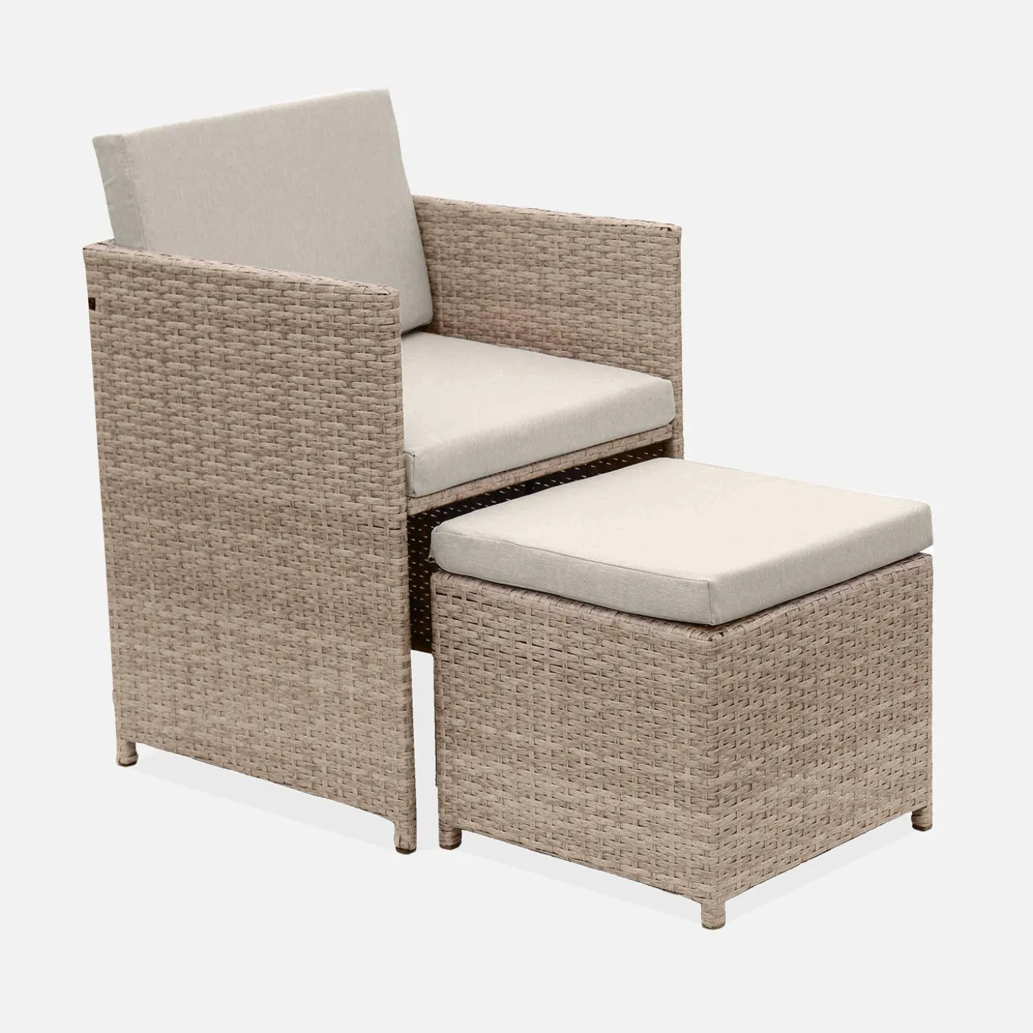 Tuinmeubelset van wicker, 6-10 zitplaatsen