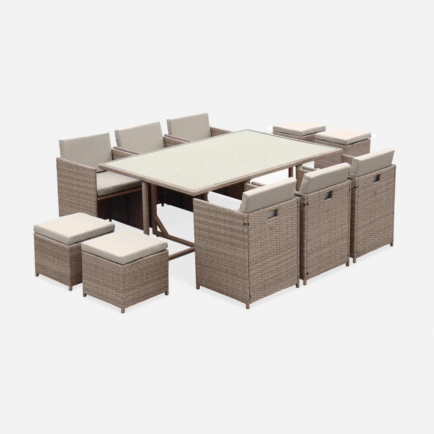 Tuinmeubelset van wicker, 6-10 zitplaatsen