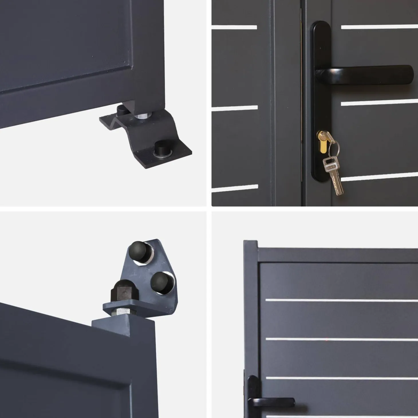 Tuinpoort gegalvaniseerd staal 2 deuren met slot en handgreep