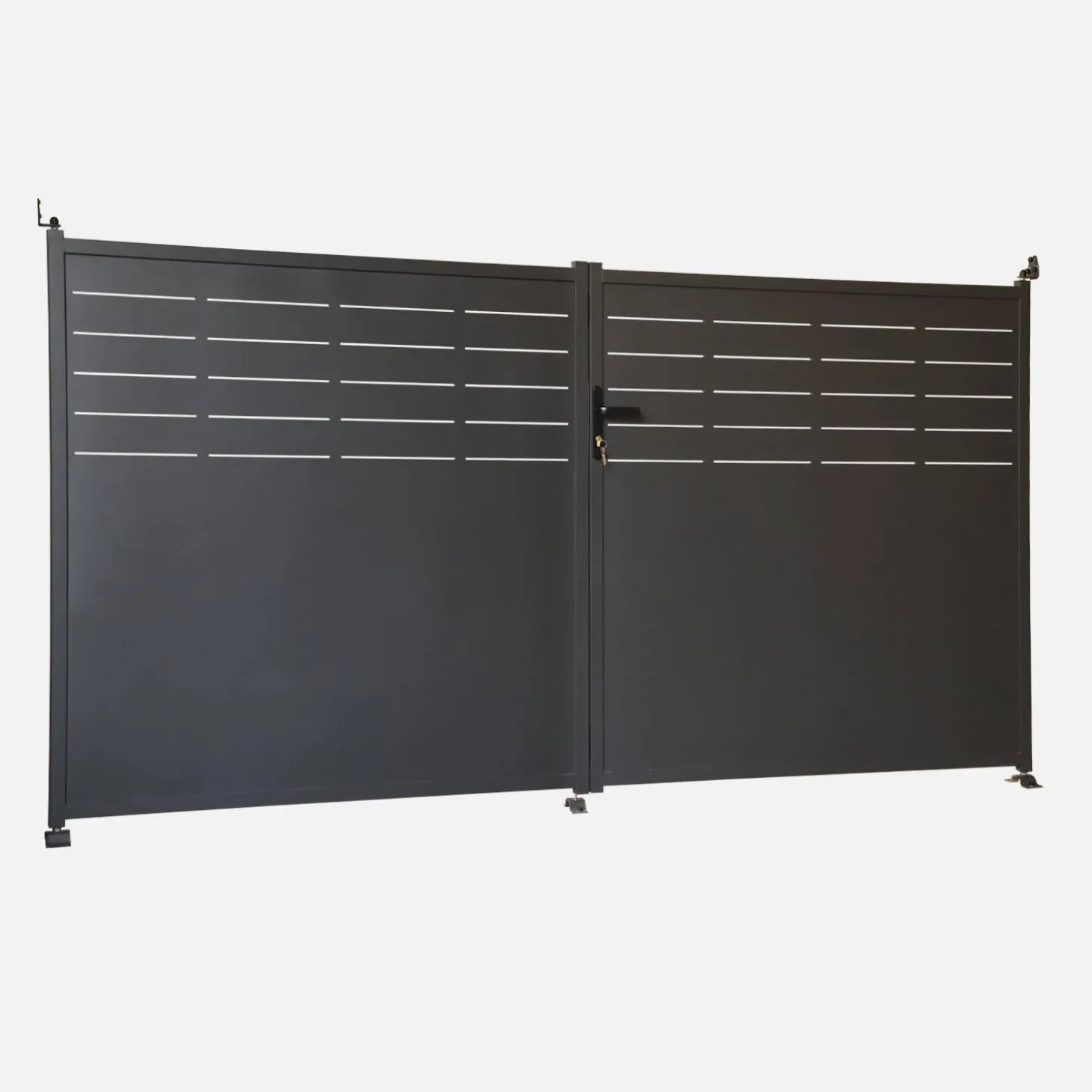 Tuinpoort gegalvaniseerd staal 2 deuren met slot en handgreep