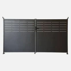 Tuinpoort gegalvaniseerd staal 2 deuren met slot en handgreep