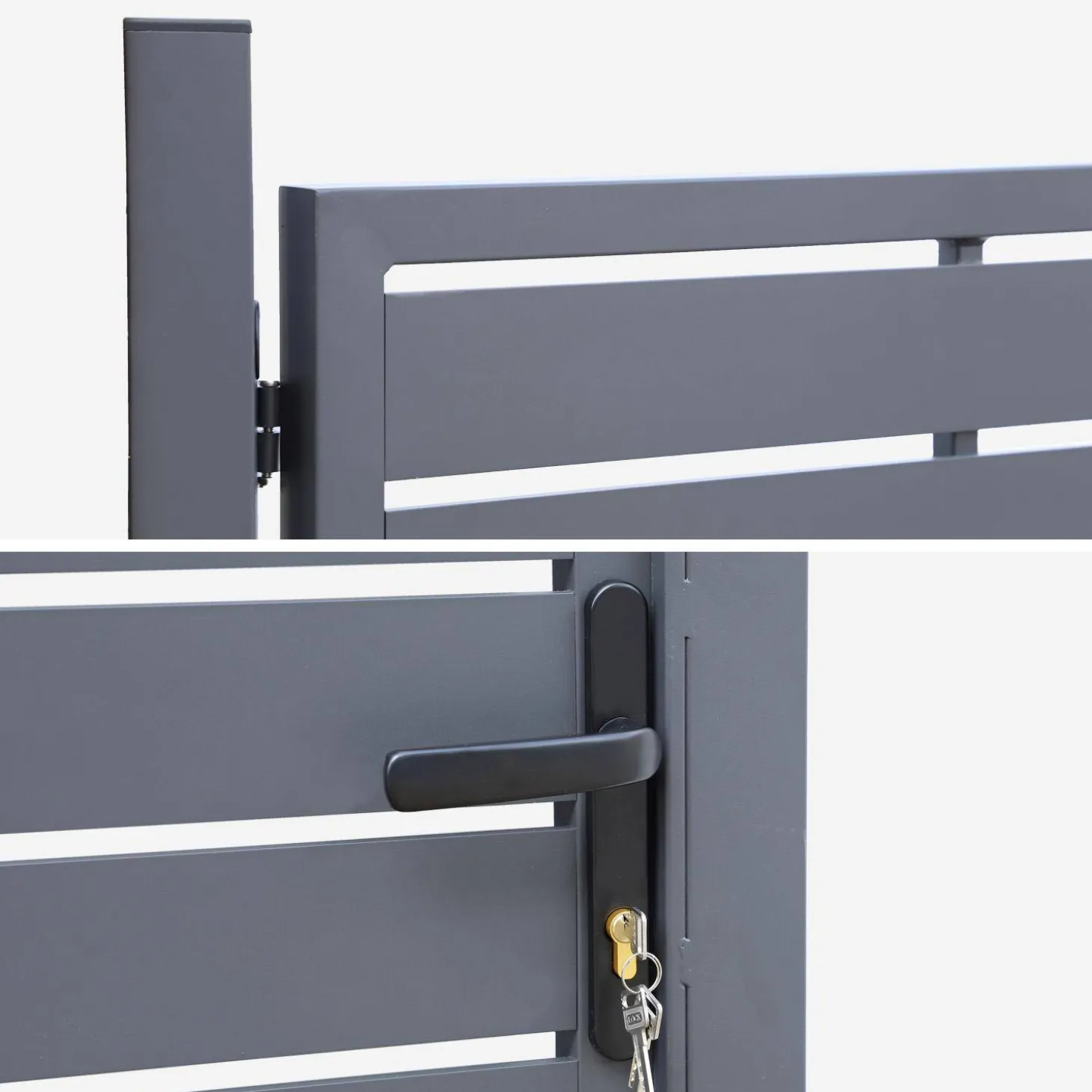 Tuinpoort van aluminium met slot en handvat