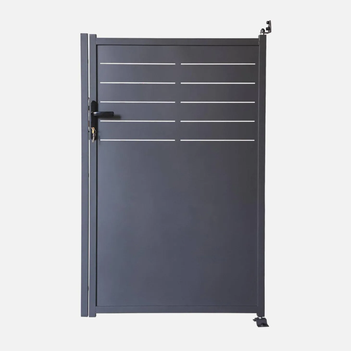 Tuinpoort van gegalvaniseerd staal met slot en handgreep