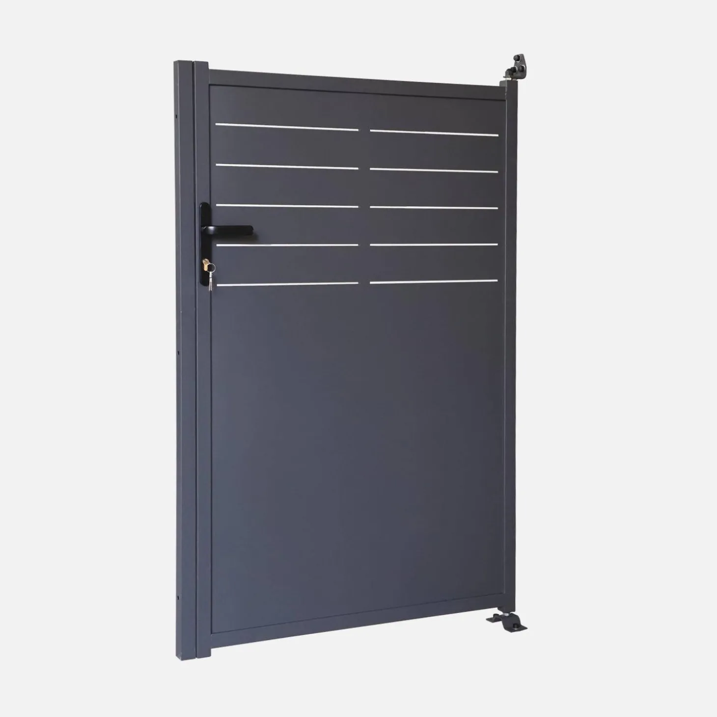 Tuinpoort van gegalvaniseerd staal met slot en handgreep
