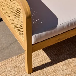 Tuinset acaciahout en vlechtwerk 4 zitplaatsen