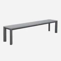 Tuinset, 1 bank en 4 stoelen van aluminium en textilene