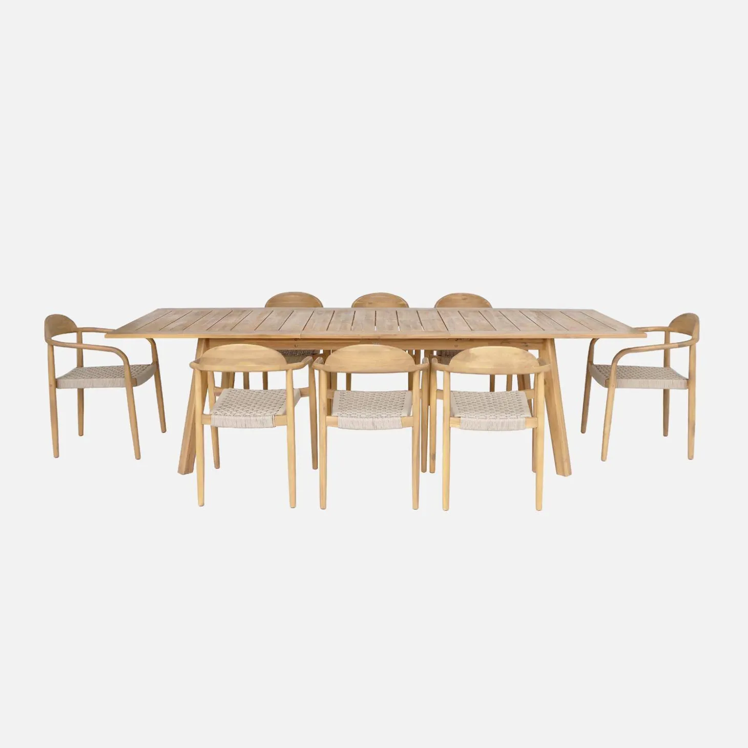Tuinset van acaciahout met 8 stoelen