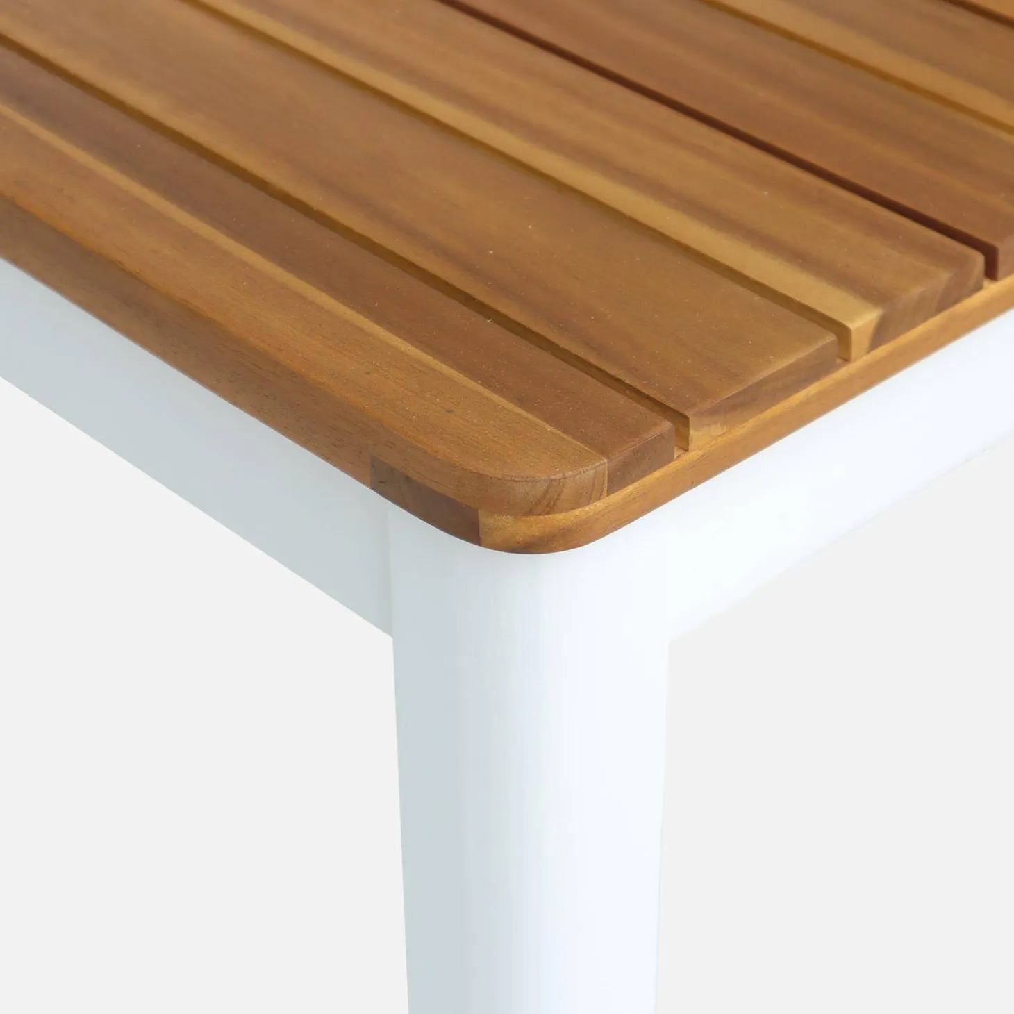 Tuinset van acacia met ronde hoeken, 10 stoelen