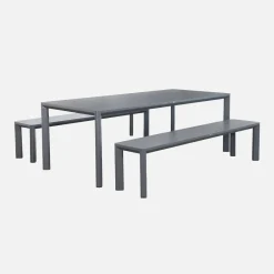 Tuinset van aluminium met 2 banken, 8 plaatsen