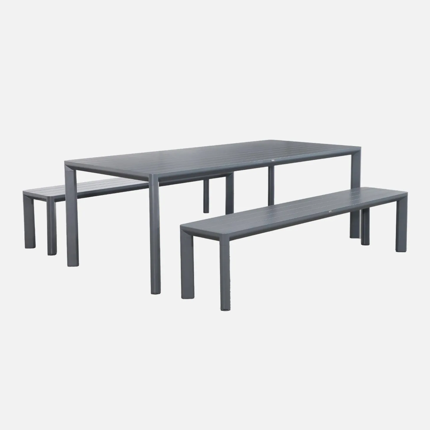 Tuinset van aluminium met 2 banken, 8 plaatsen