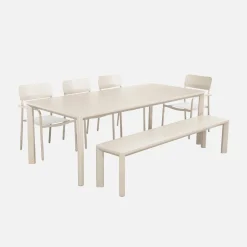Tuinset van aluminium met 1 bank en 4 stoelen
