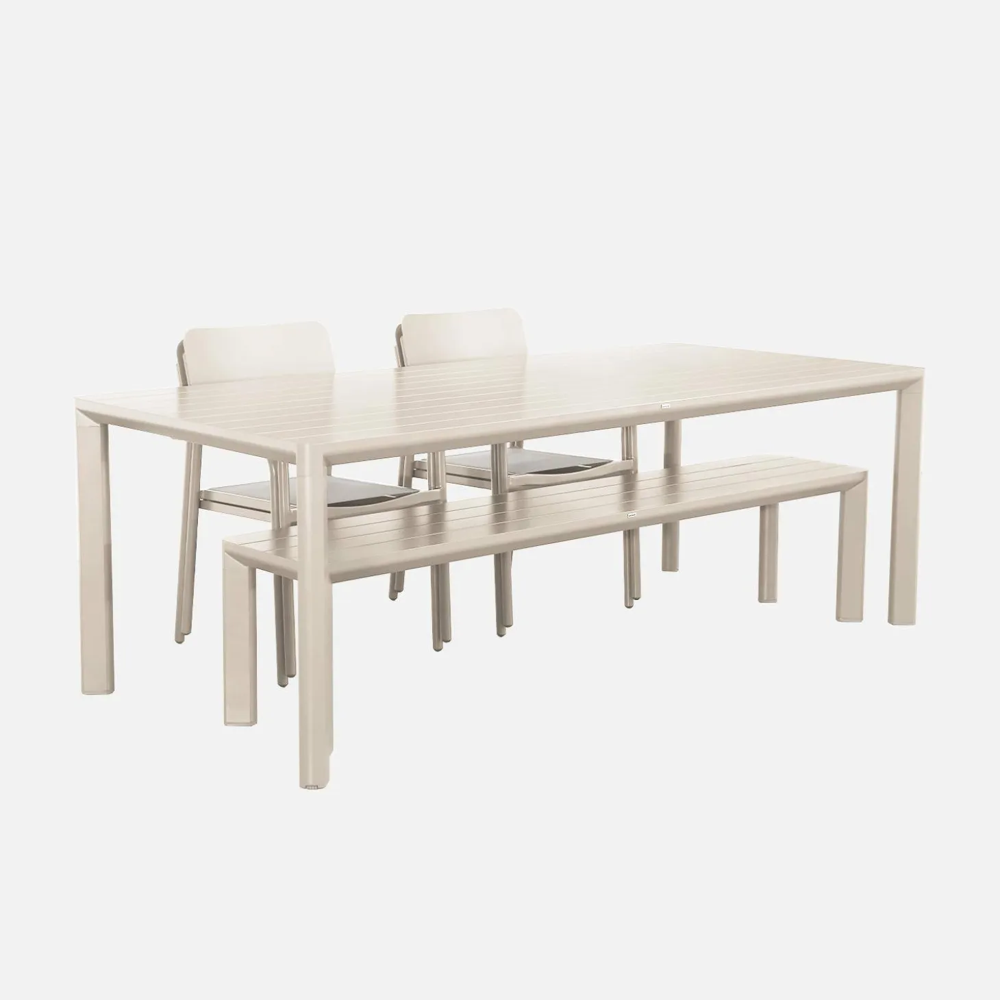 Tuinset van aluminium met 1 bank en 4 stoelen