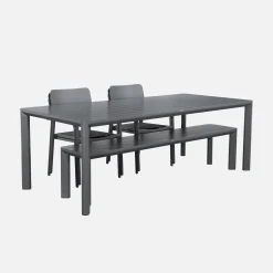 Tuinset van aluminium met 1 bank en 4 stoelen