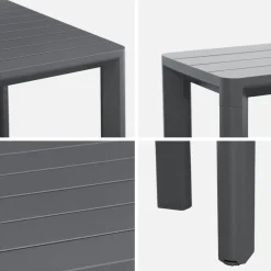 Tuinset van aluminium met 1 bank en 4 stoelen