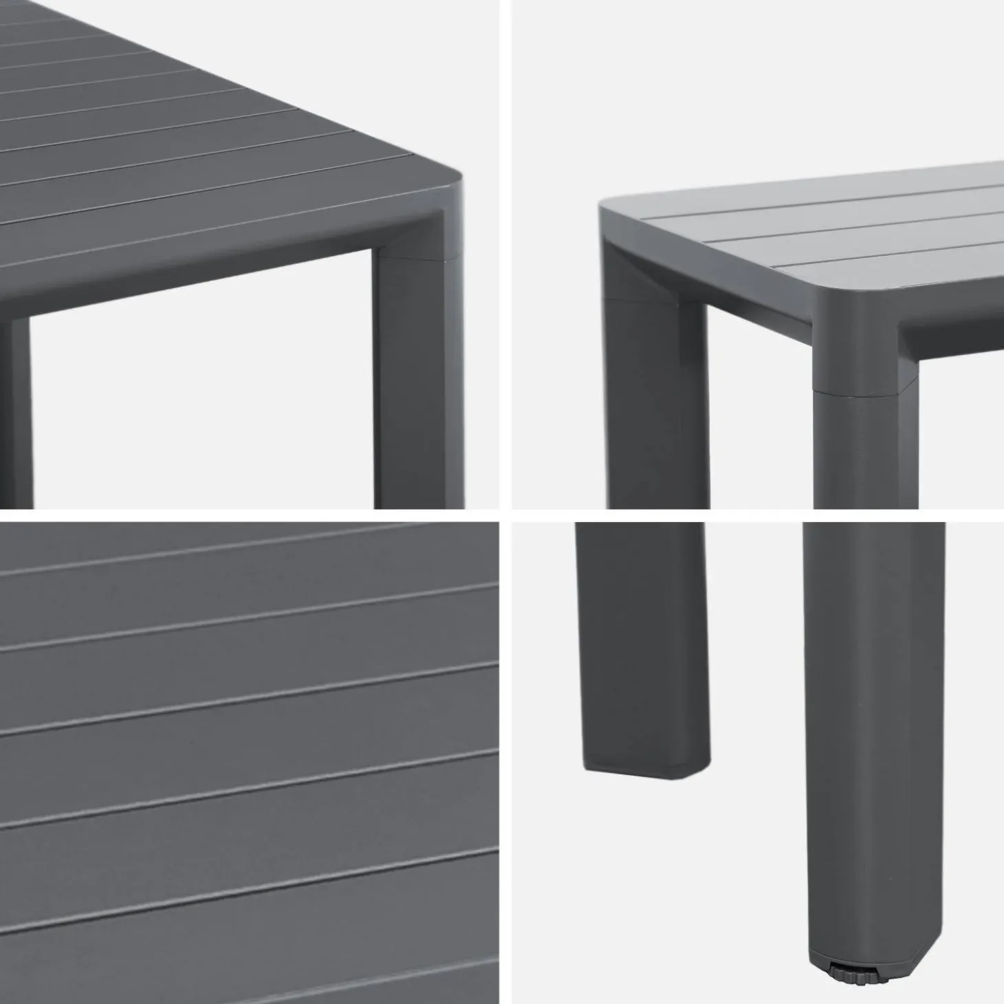 Tuinset van aluminium met 1 bank en 4 stoelen