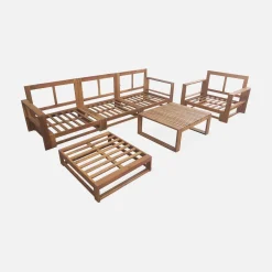 Tuinset van hout voor 5 personen