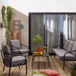 Tuinset van staal, 5 zitplaatsen