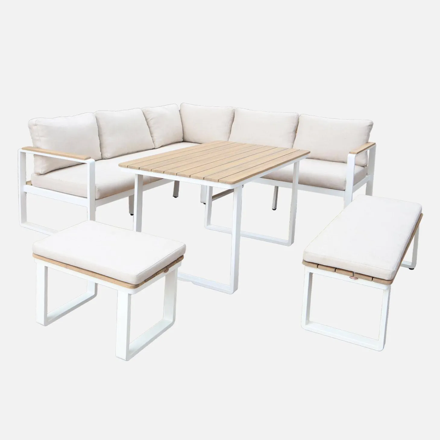 Tuinset voor 8 personen van acaciahout en aluminium