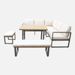 Tuinset voor 8 personen van acaciahout en aluminium