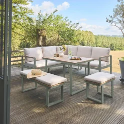 Tuinset voor 8 personen van acaciahout en aluminium