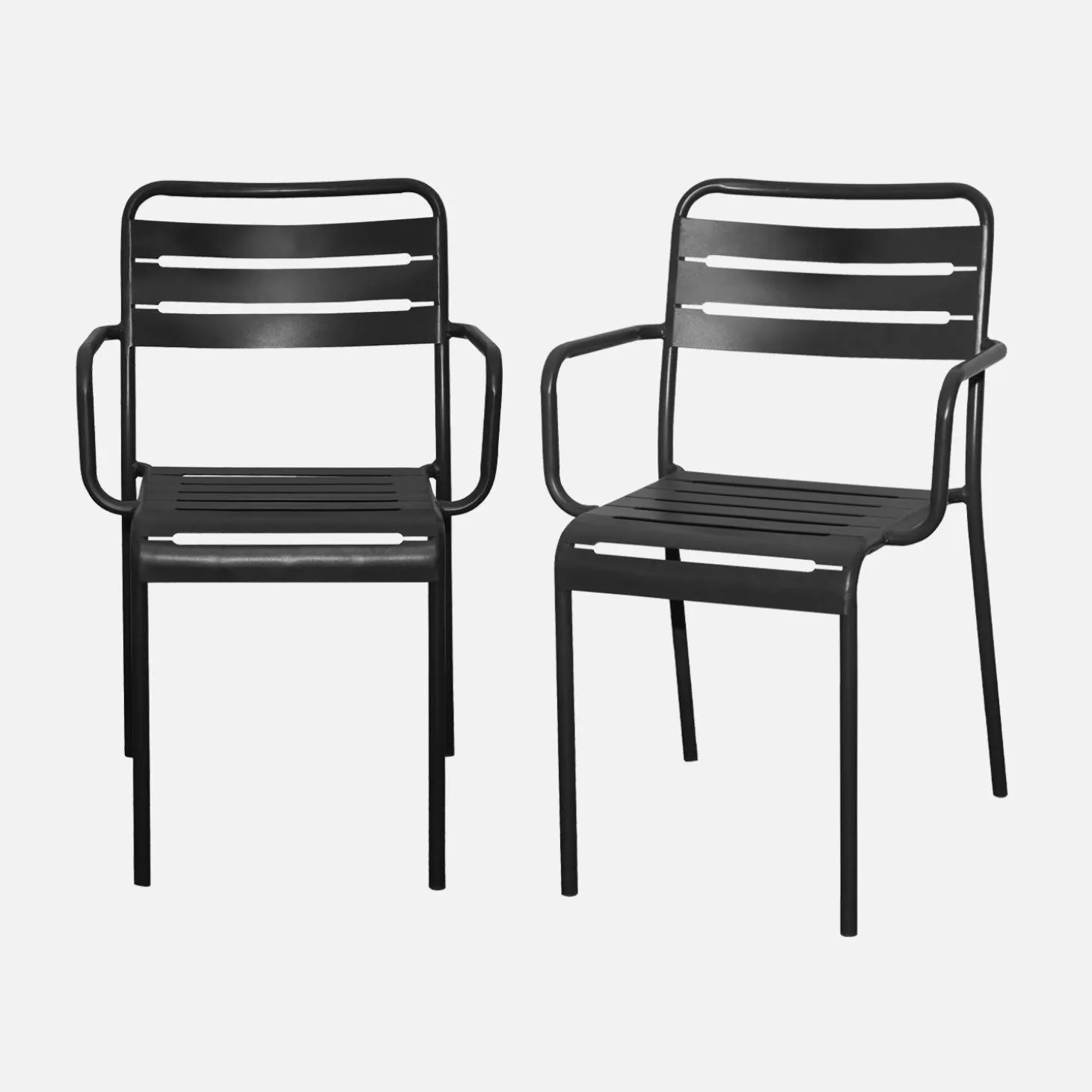 Tuinstoelen metaal met armleuning (set van 2)