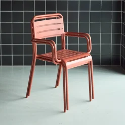 Tuinstoelen metaal met armleuning (set van 2)