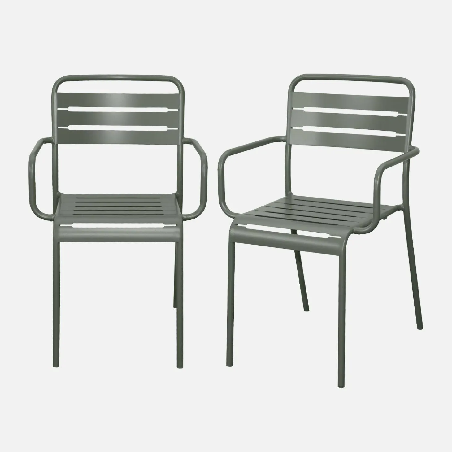 Tuinstoelen metaal met armleuning (set van 2)