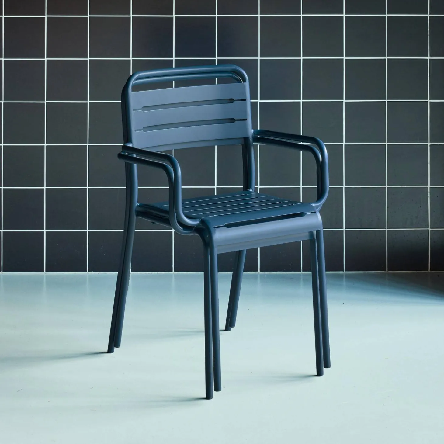 Tuinstoelen metaal met armleuning (set van 2)