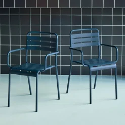 Tuinstoelen metaal met armleuning (set van 2)