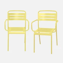 Tuinstoelen metaal met armleuning (set van 2)