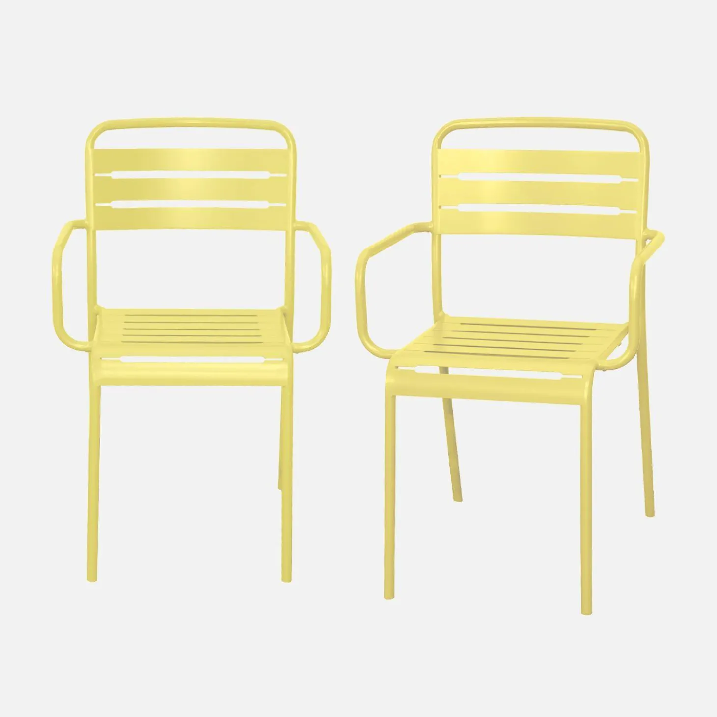 Tuinstoelen metaal met armleuning (set van 2)
