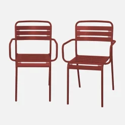 Tuinstoelen metaal met armleuning (set van 2)