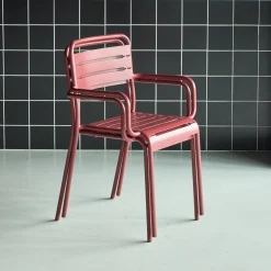 Tuinstoelen metaal met armleuning (set van 2)