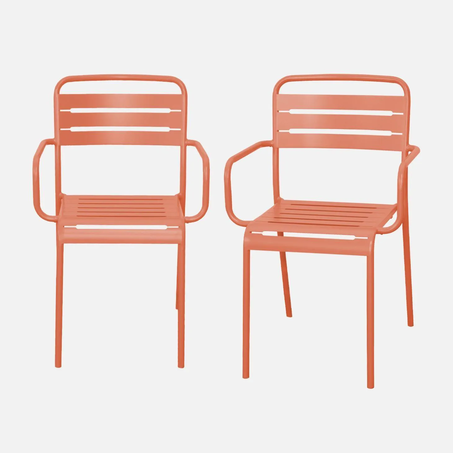 Tuinstoelen metaal met armleuning (set van 2)