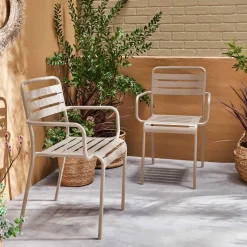Tuinstoelen metaal met armleuning (set van 2)