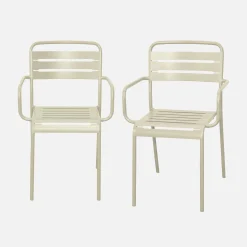 Tuinstoelen metaal met armleuning (set van 2)